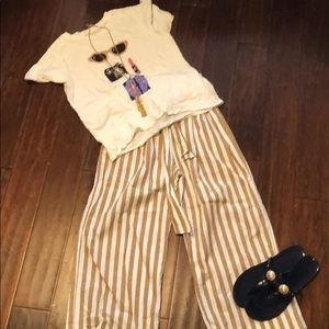 Jcrew wide leg paper bag pants